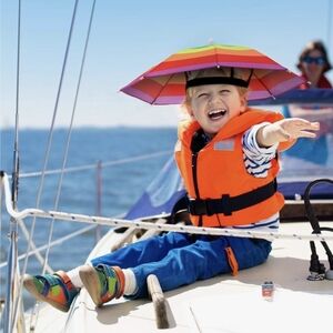 UMBRELLA Rainbow Nylon Sun Snow Rain Portable Hat